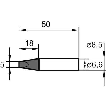 Spare solder tip, chisel shaped, 5.0 mm punt type 9150